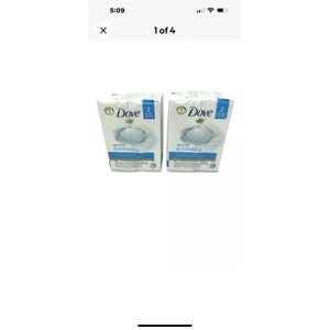 Dove Gentle Exfoliating Blue Bar Soap 3.75oz each 2 Packs- 4 BARS Each Softskin